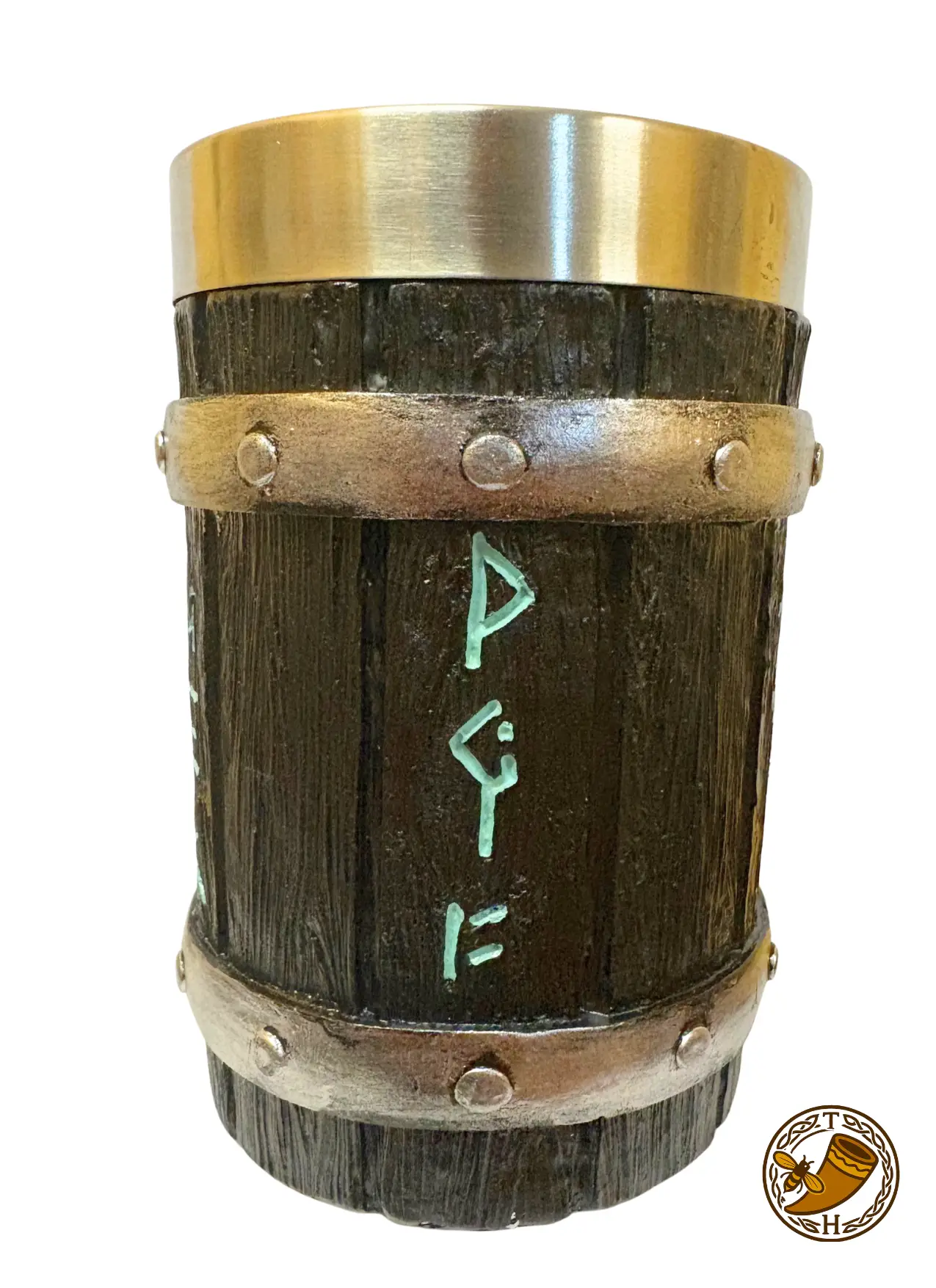 Jarra vikinga con grabado de runas y martillo 60cl