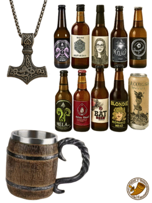 Pack Vættir – 10 Hidromieles artesanas + jarra vikinga + colgante nórdico